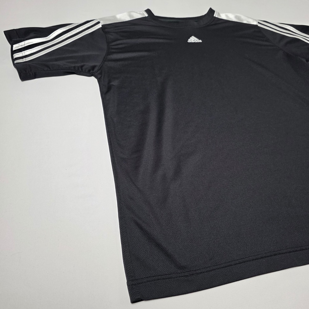 Adidas T-Shirt Men Large Black Active 360 Short Sleeve AZB004 Stripe Athletic - Picture 3 of 13